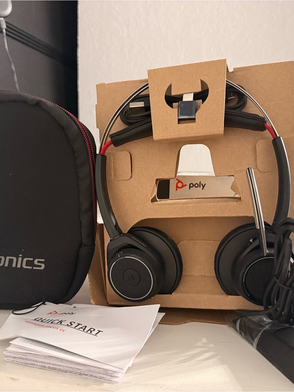Poly Black Over-Ear Headphones with Microphone